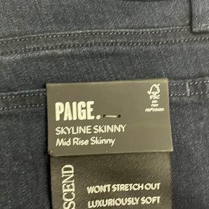 PAIGE Women's Skyline Transcend Mid Rise Skinny Fit Jean SIZE 28 COLOR MONA